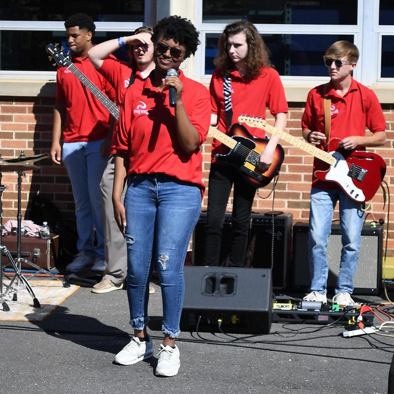 Members of the Show Band performing at the Valley Street Campus